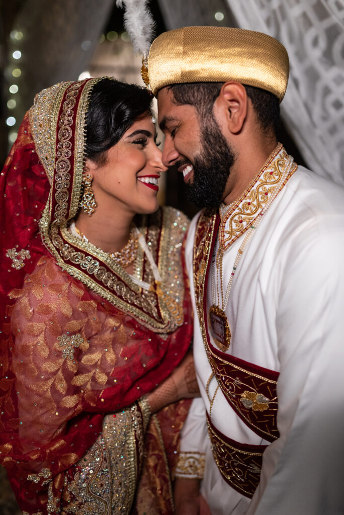 Premium Photo | Rich wedding couple poses before a waterpool outside